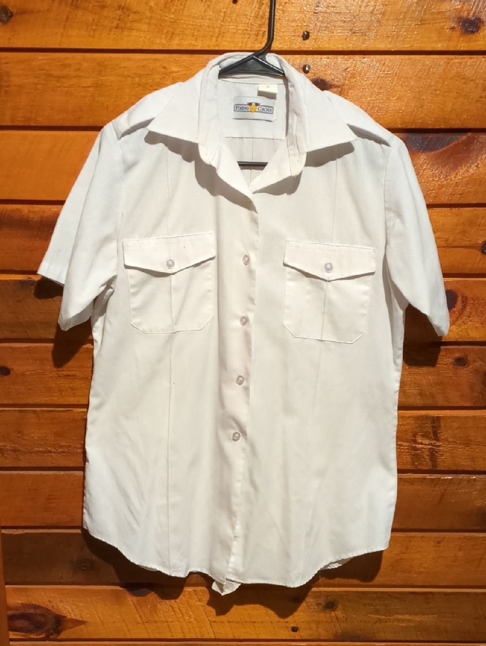 2 Classic Short-Sleeve White Women's Dress Shirts by Flying Cross